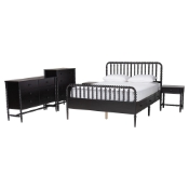 Baxton Studio Lucera 5-Piece Bedroom Set, Full, Black